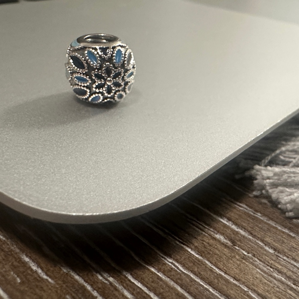 Pandora Silver Charm with Blue Details